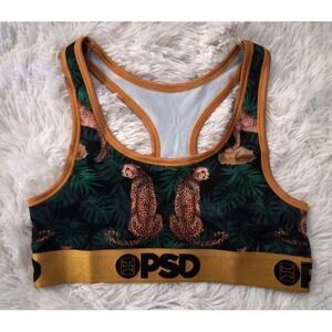 PSD Top Women's Essential Sports Leopard Jungle SB Green Design Size Med NWT